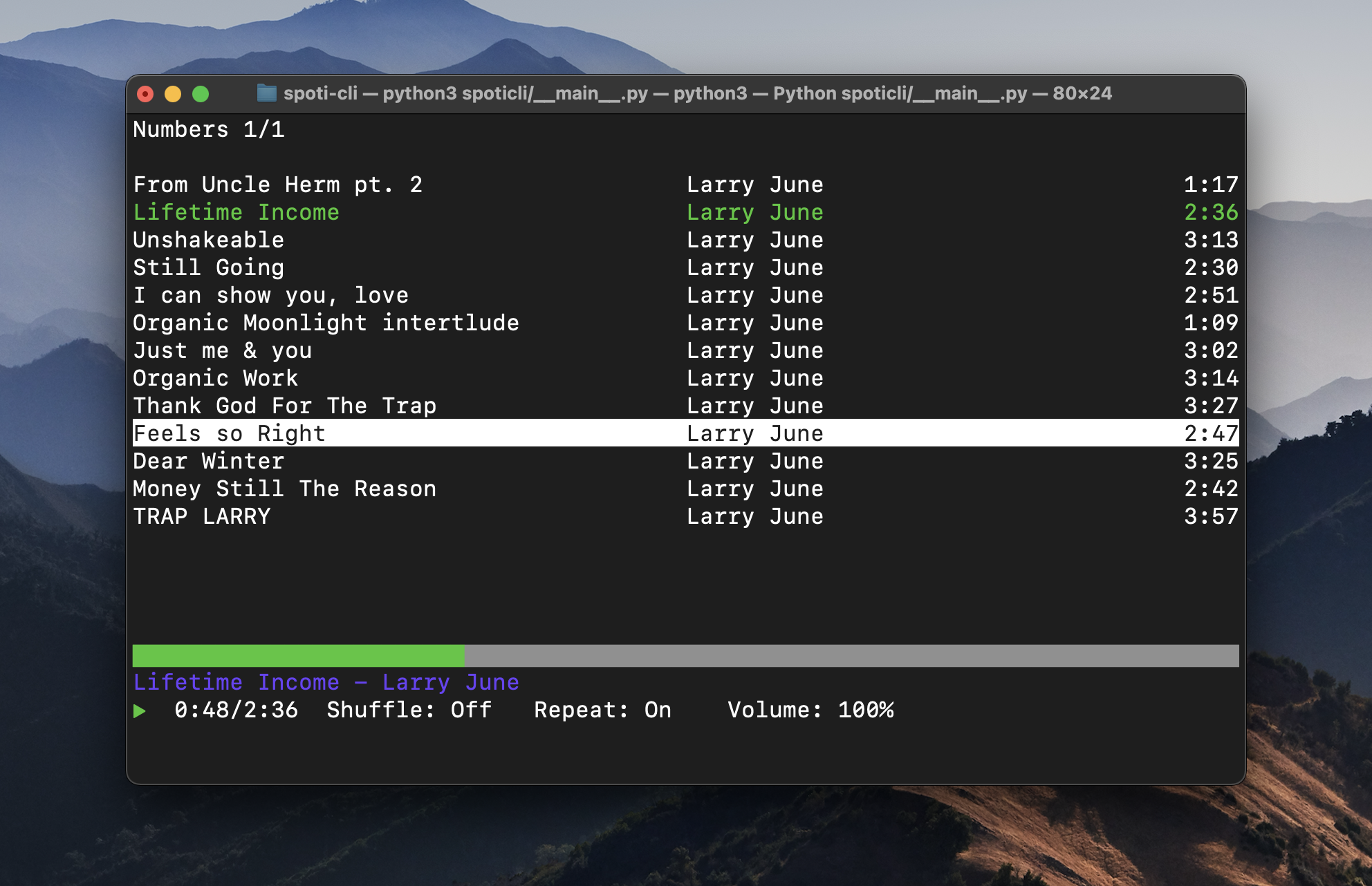 spoti-cli | Terminal Spotify Client